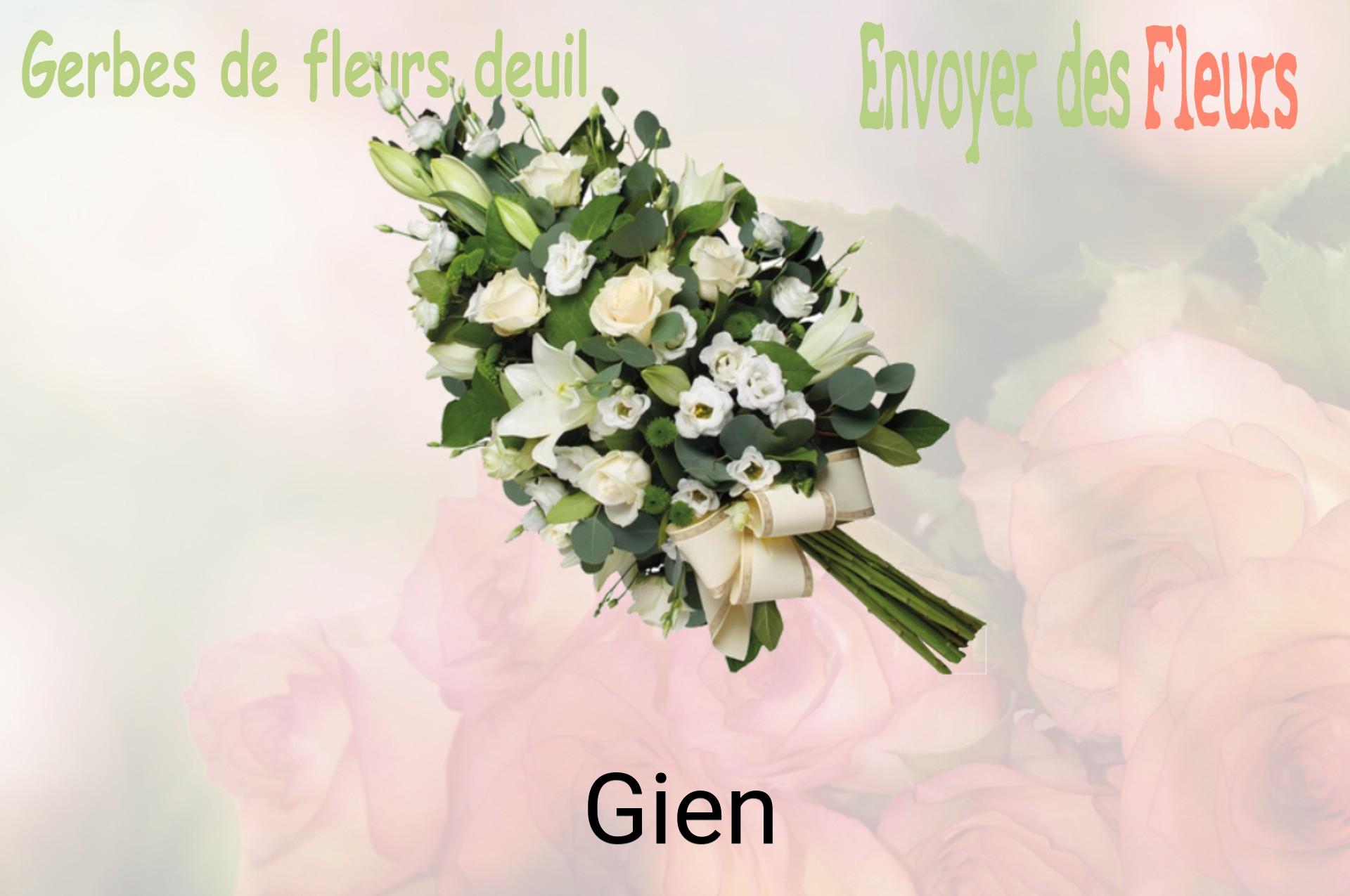 Gerbe de fleurs de deuil livrée à Gien